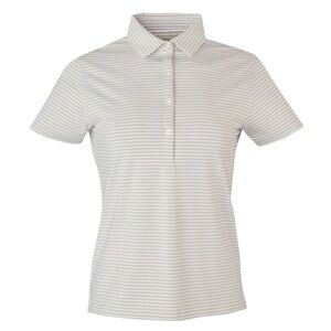 NWT Under Armour Woman’s Small Striped Short Sleeve Gray Collard Polo Shirt